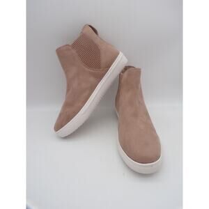 Women's Slip-On Lanci Suede Ankle Sneakers STEVEN by Steve Madden Sz 9.5M Taupe